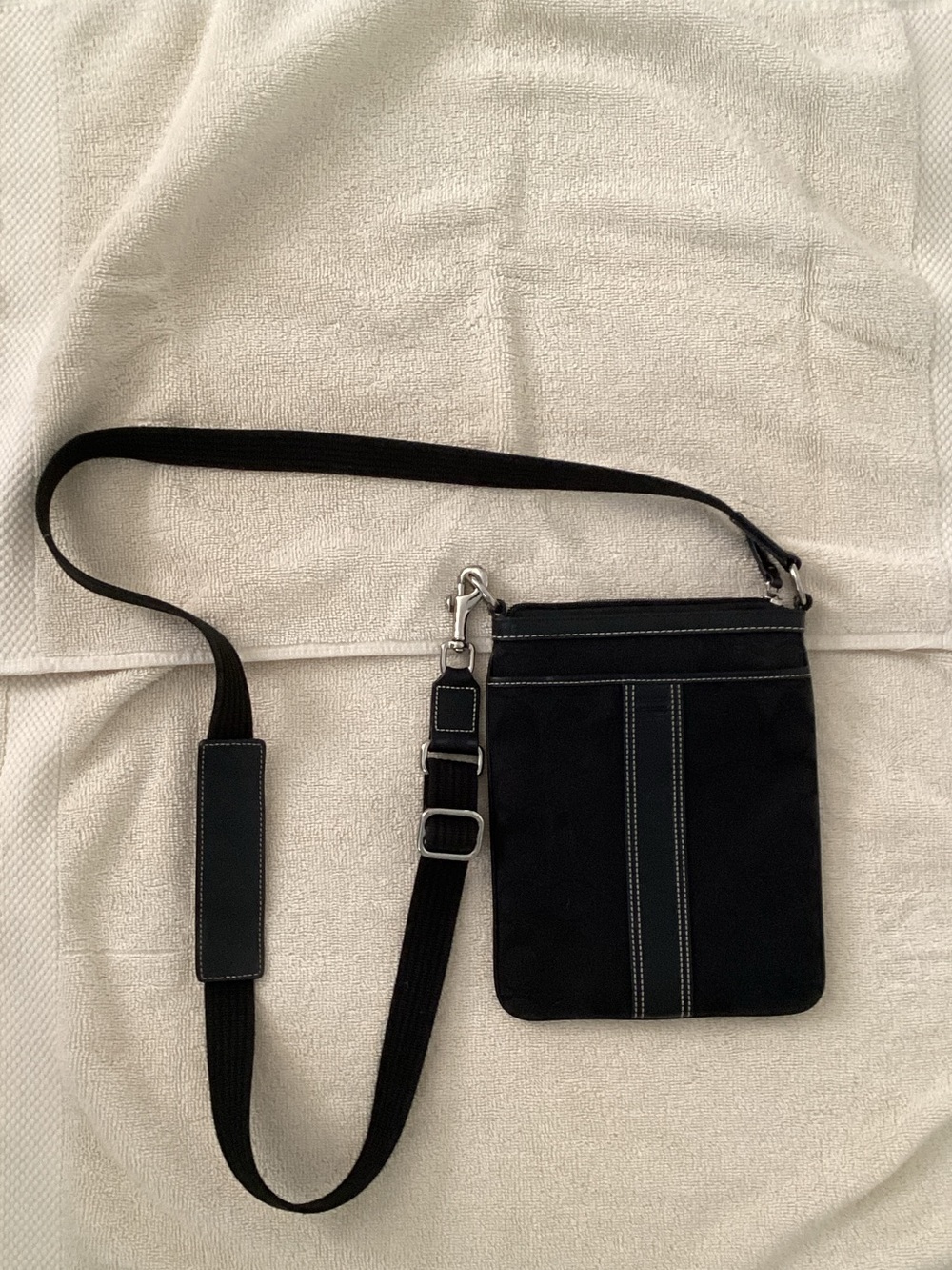 Coach Black Crossbody Bag with Contrast Stitching